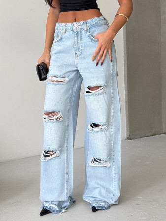 Spodnie jeansowe wide leg - Rave